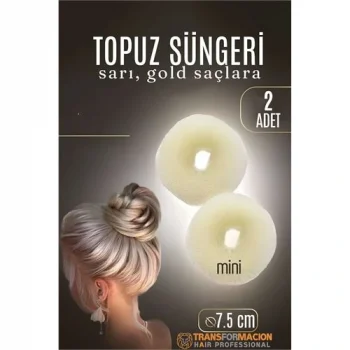 GOLD Mini Saç Topuz Süngeri  2 ADET 7.5 CM Çap 3 cm Kalınlık