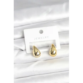 Gold Renk Damla Küpe 17 mm