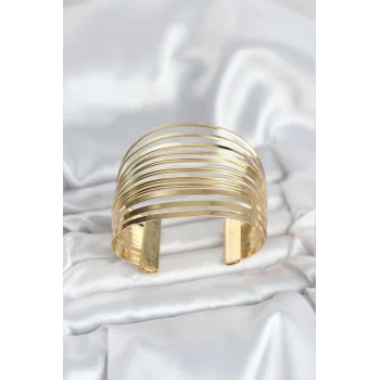 Gold Renk Pirinç Kaburga Model Kadın Bileklik