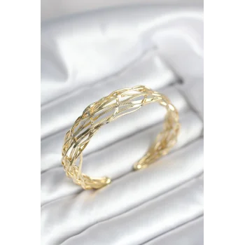 Gold Renk Pirinç Vintage Kadın Bileklik