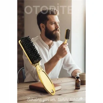 GOLD Sakal Bıyık Tarama Fırçası - Sakal FırçaSI – Şekillendirici, Anti-Statik