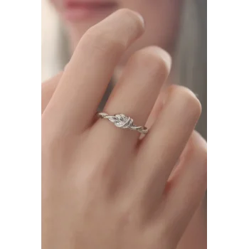 Gümüş Renk Halat Düğüm Model Kadın Yüzük