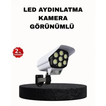 Güneş Enerjili Güvenlik Işığı Dış Mekan 5 Eksen Ayarlı ve PIR Hareket Sensörlü