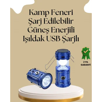 Güneş Enerjili Katlanabilir Kamp Feneri – USB Şarjlı, Hafif ve Çok Fonksiyonlu