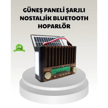 Güneş Enerjili Taşınabilir Hoparlör KTF-1428 Bluetooth Radyo USB SD Kart Destekli