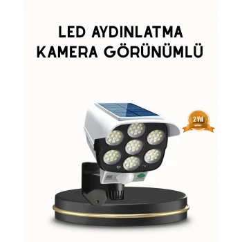 Güneş Paneliyle Şarj Olan Hareket Sensörlü Dış Mekan Güvenlik Lambası Ayarlanabilir