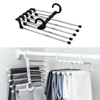 Hareketli Dolap İçi Pantolon Kravat Şal Askı Sistemi Düzenleyici Katmanlı Askılık Organizer (5047)