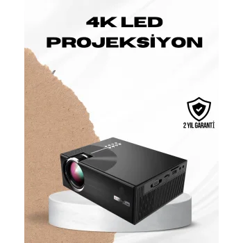 HDMI ve USB Girişli Taşınabilir Projeksiyon – Full HD, Kumandalı, Oyun ve Film Deneyimi