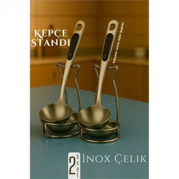 Inox Kepçe Standı - 2 li Kaşık Kepçe Standı- Profesyonel Şef Tasarımı