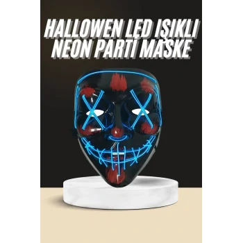 Işıklı Led Maske Parti Eğlence Maskesi Hallowen Neon Maske