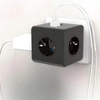 Isıya Dayanıklı Termal Akım Korumalı ve Çocuk Korumalı 3 Priz Girişli 3 USB Girişli Küp Priz (5047)