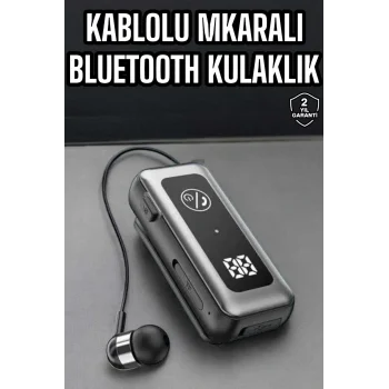 Kablolu Bluetooth Kulaklık Kulak İçi Stereo Mikrofonlu Dijital Göstergeli