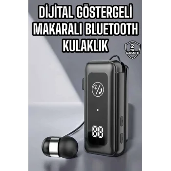 Kablolu Makaralı Bluetooth Kulaklık Uzun Pil Ömrü Dijital Göstergeli
