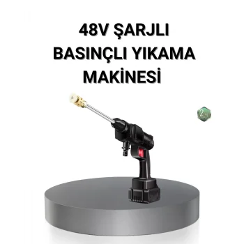 Kablosuz Basınçlı Yıkama Makinesi – 48V Güçlü Motor, 2 Pil ve Köpük Hazneli