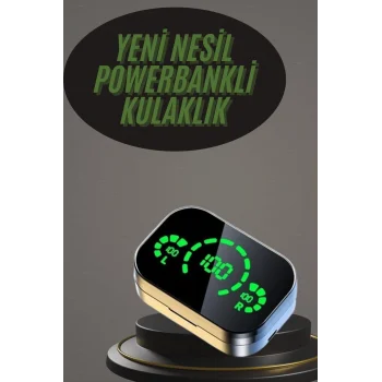 Kablosuz Bluetooth Kulaklık Çift Telefon Destekli Powerbankli Dijital Göstergeli