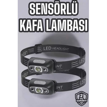 Kafa Lambası Kamp Lambası Led Işık Şarjlı Ayarlanabilir