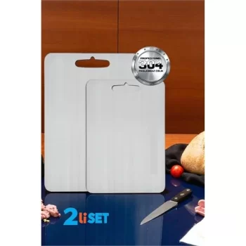 Kesim Tahtası - Profesyonel 304 Paslanmaz Çelik Doğrama Tahtası 2 Lİ SET