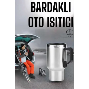 Kettle Kapaklı Araç İçi Termos Tüm Arabalara Uyumlu Çakmaklık Girişli Su Isıtıcı Bardak