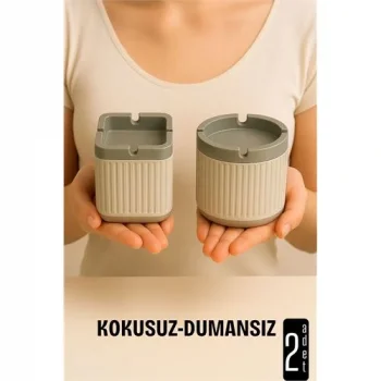 Kokusuz Dumansız Küllük - 2 li Küllük Seti Kafe Küllüğü Restoran Küllüğü Masaüstü Küllük