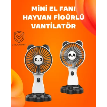 Kompakt Tasarımlı USB Şarjlı Mini Fan – Hayvan Figürlü Vantilatör