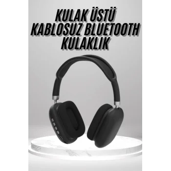 Kulak Üstü Kablosuz Bluetooth Kulaklık Yumuşak Süngerli SD Kart Girişli