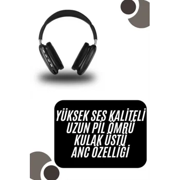 Kulak Üstü Kablosuz Bluetooth Kulaklık Yumuşak Süngerli SD Kart Girişli