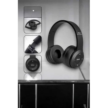 Kulak Üstü TF Kart ve AUX Destekli Ergonomik Bluetooth Kulaklık