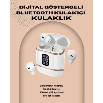 Kulakiçi Bluetooth Kulaklık V5.3 – 4’lü Set, Dijital Ekranlı, Gürültü Engelleme