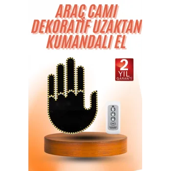 Kumandalı El Led Araba İçi 4 Farklı Mod El Orta Parmak Led