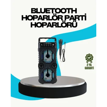 LED Işıklı Kablosuz Hoparlör – Bluetooth, FM Radyolu, Taşınabilir Şarjlı