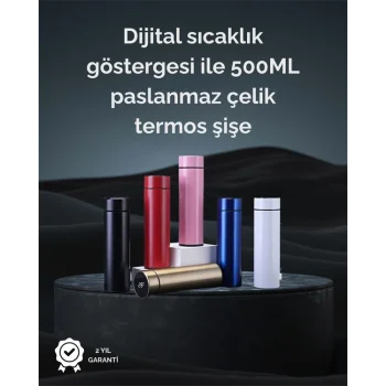 LED Sıcaklık Ölçerli 250 ml Yalıtımlı Termos Şişe