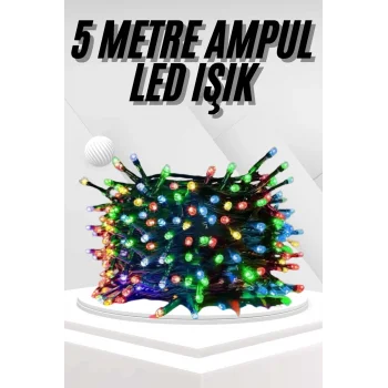 Ledli Fişli Led Dekor Lambası 5M RGB Yılbaşı Ağacı Işığı