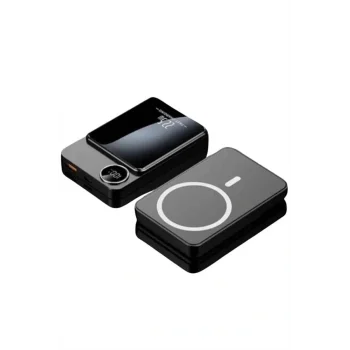 Magsafe Powerbank 10.000 mAh 22.5 Watt Hızlı Şarj Göstergeli Kablosuz Taşınabilir Şarj