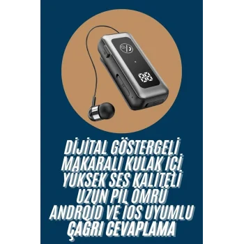 Makaralı Kulaklık SD Kart Girişli Dijital Göstergeli Kablolu Bluetooth Kulaklık