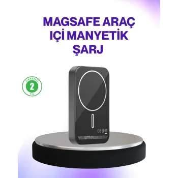 Mıknatıslı MagSafe Uyumlu Araç Tutucu Kablosuz Şarj Destekli