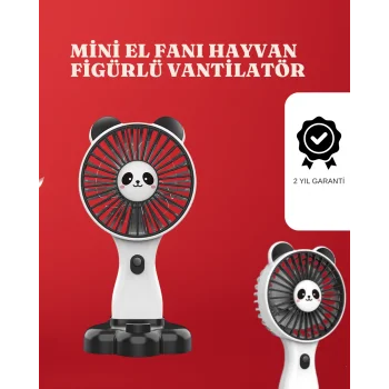 Mini Fan Hayvan Figürlü – Şarj Edilebilir Taşınabilir El Vantilatörü