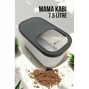 Kedi ve Köpek Mama Saklama Kabı Sürgülü Kapaklı 7.5 Litre