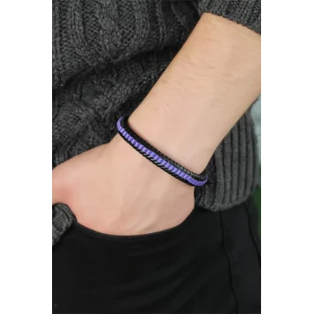 Mor Deri Erkek Bileklik