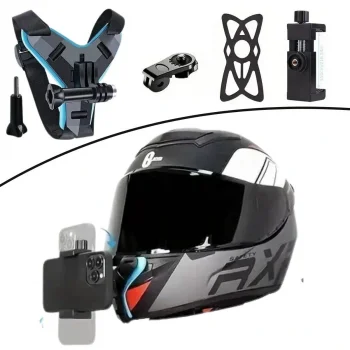 Motorsiklet Kask Önü Takılan Telefon Tutucu Aksiyon Kamerası Takılabilen Aparat (5047)