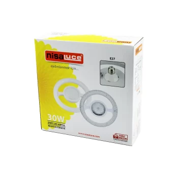 NİSALUCE EAMP-059/KB  MİKA KRİSTAL PLASTİK CAM   SİMİT MODEL  LED AMPUL  30W   E27   BEYAZ=6500K   2700 LUMEN (5047)