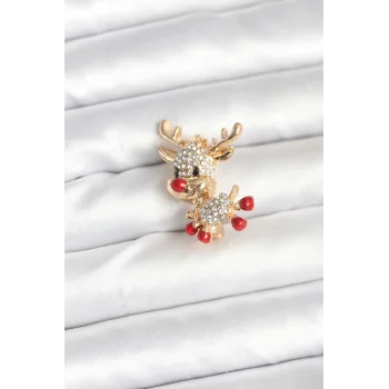 Noel Geyiği Model Yılbaşı Temalı Broş