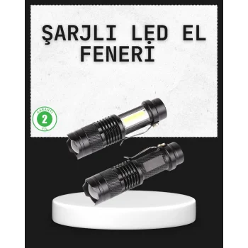 Odak Ayarlı 2000 Lümen Şarjlı LED El Feneri