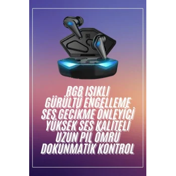 Oyuncu Kulaklığı Mikrofonlu Kablosuz Gaming Kulaklık Powerban Yüksek Ses Kaliteli