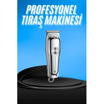 Paslanmaz Çelik lı Kablosuz Şarjlı Dijital Göstergeli Tıraş Makinesi