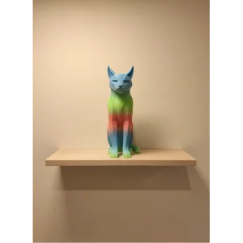 Pastel Rainbow Kedi Figürü Masa ve Raf Üstü Ev Dekorasyonu