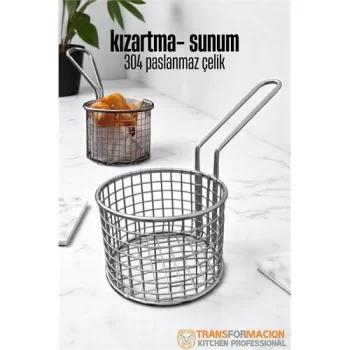 Patates Kızartma Süzgeci - Sunum Süzgeci 304 Paslanmaz Çelik