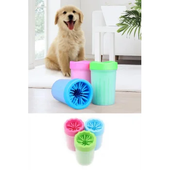 Pati Ayak Yıkama Kovası Silikon Jel Fırçalı Kedi Köpek  (Küçük) (5047)