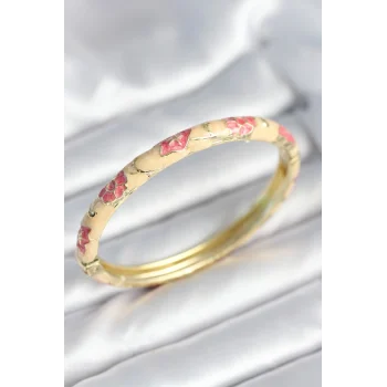 Pembe Renk Detaylı Mineli Kelepçe