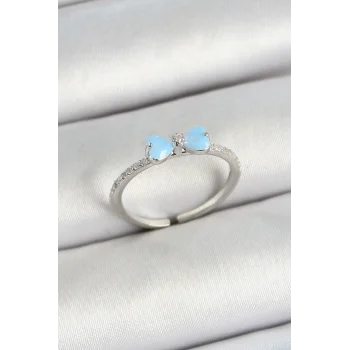 Pirinç Fiyonk Figürlü Zirkon Taşlı Gümüş Renk Ayarlanabilir Kadın Yüzük