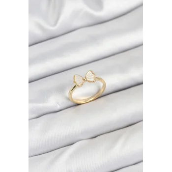 Pirinç Gold Renk Fiyonk Model Kadın Yüzük